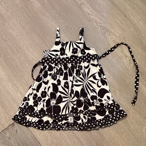 Ann Loren Black and White Floral Dress